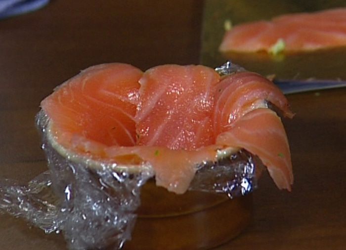 Закуска из семги с рисом