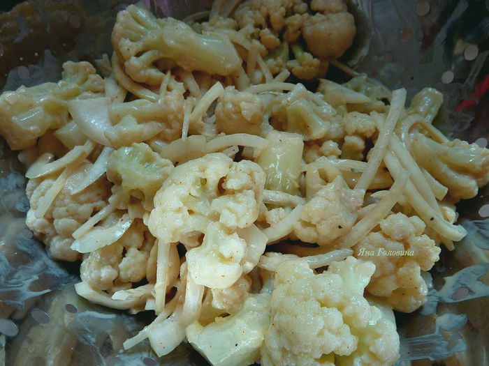 Цветная капуста, запеченная в йогурте с соевым соусом 