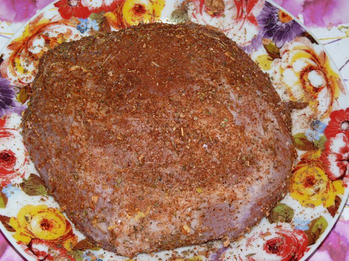 Буженина с айвой и яблоками