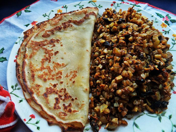 Курочка с гречкой и грибами