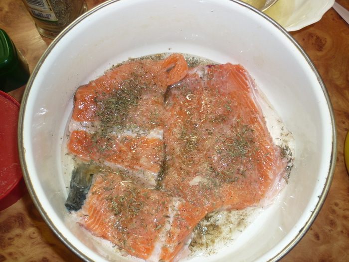 Красная рыба &amp;quot;По-сазоновски&amp;quot; с тимьяном