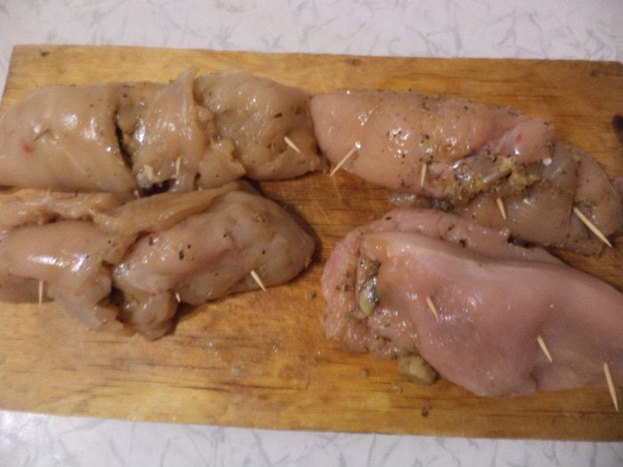 Куриные рулетики с грибами
