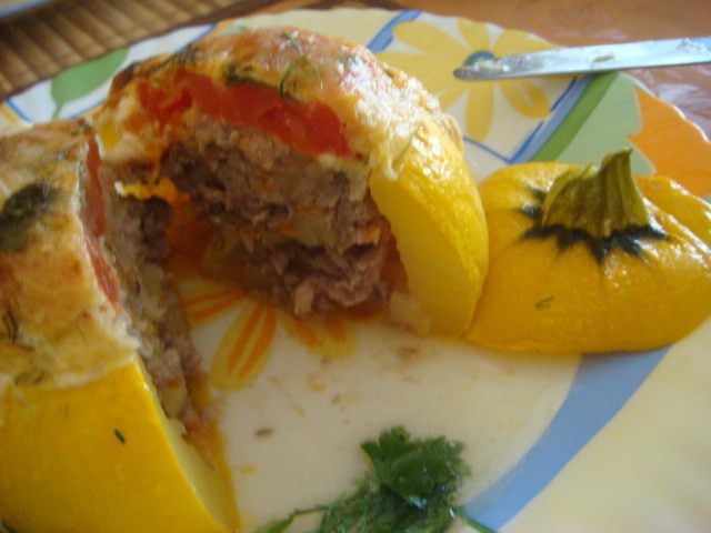 Фаршированные круглые кабачки 
