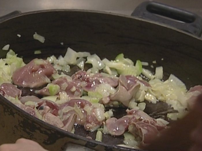 Ризотто с куриной печенкой