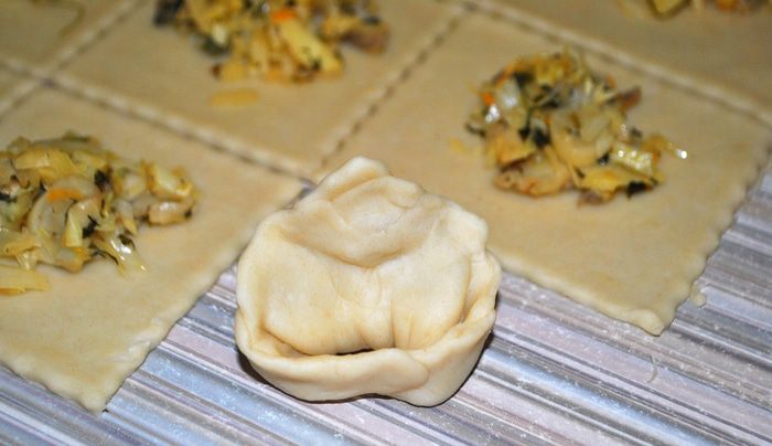Кундюмы с капустой и грибами