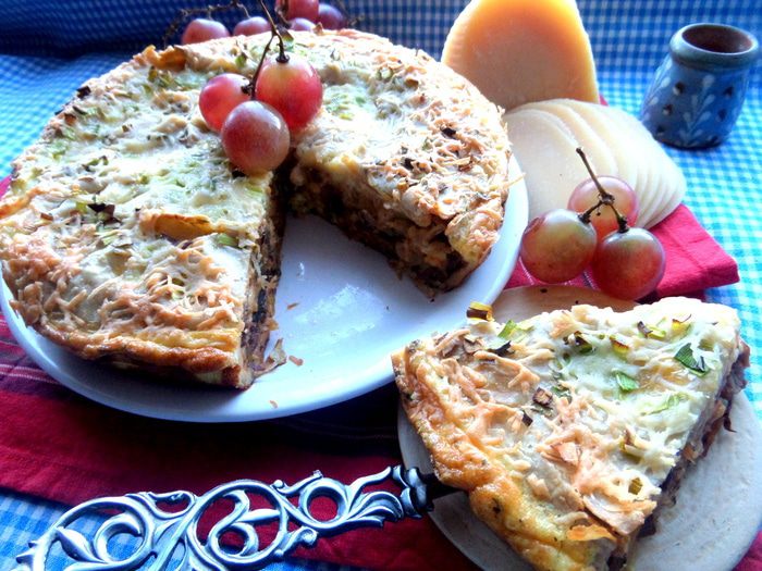 Пирог с грибами (из лаваша)