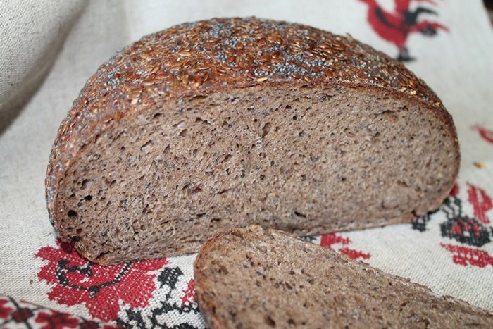 Хлеб на закваске льняной с маком 