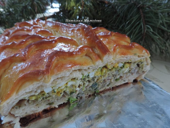 Трехслойная кулебяка &amp;quot;Золотая рыбка&amp;quot;