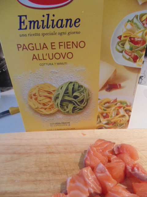 Тальятелле с семгой и лаймом 