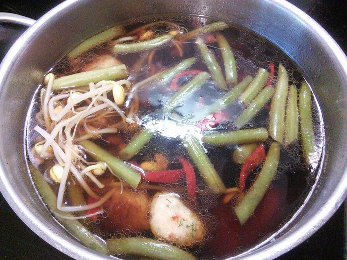 Тайский суп с фрикадельками