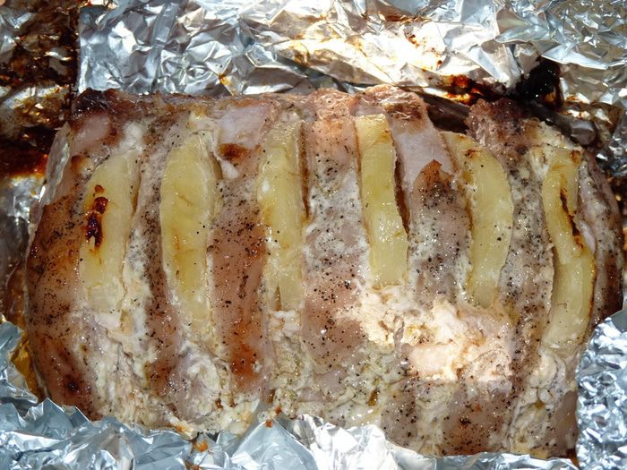 Запеченная корейка с ананасами