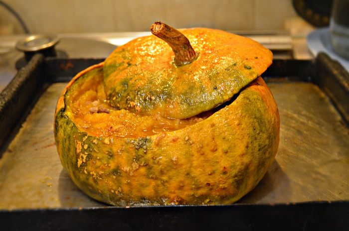 Тыква-кебаб с бараниной