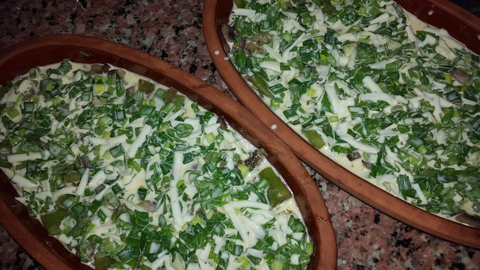 Запеканка из стручковой фасоли с грибами