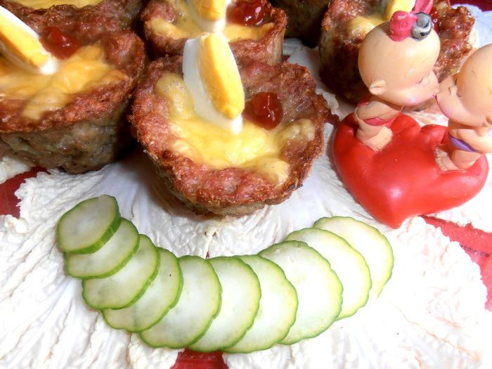Мясные гнезда для романтического ужина