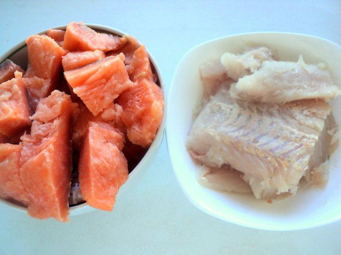 Террин из красной и белой рыбы