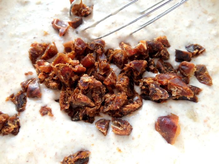 Оладушки с финиками и бананами (постные)