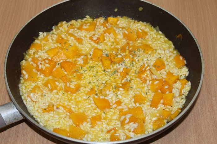 Ризотто с тыквой и белыми грибами