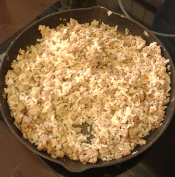 Пирог с мясом и рисом