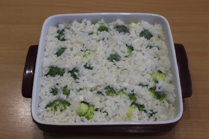 Запеканка с брокколи и рисом