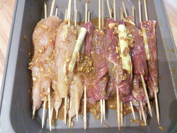 Сате с арахисовой пастой 