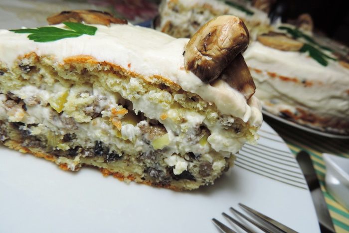 Закусочный грибной торт &amp;quot;Пикантный&amp;quot;