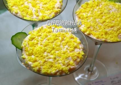Закуска с креветками в вине и муссом из форели «Вдохновение весной»