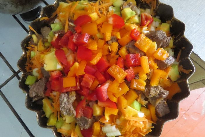 Запеканка с мясом и тыквой