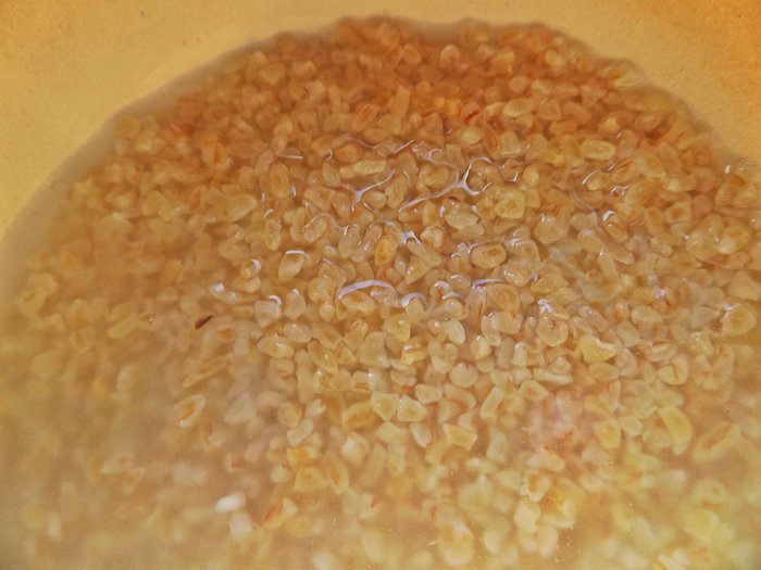 Булгур с сердечками в съедобной тарелке