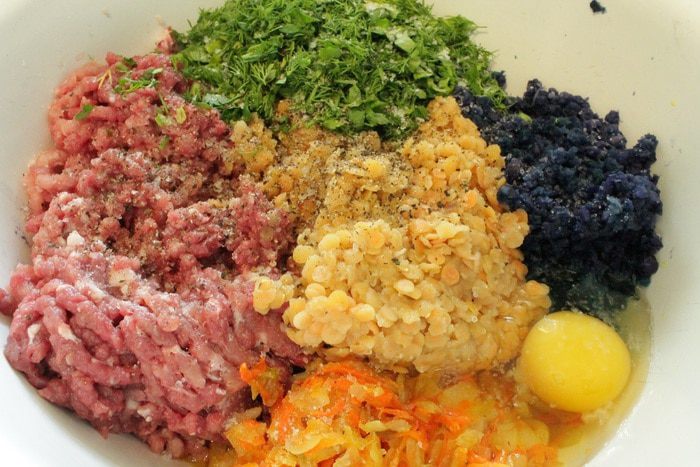 Ленивые голубцы с красной капустой
