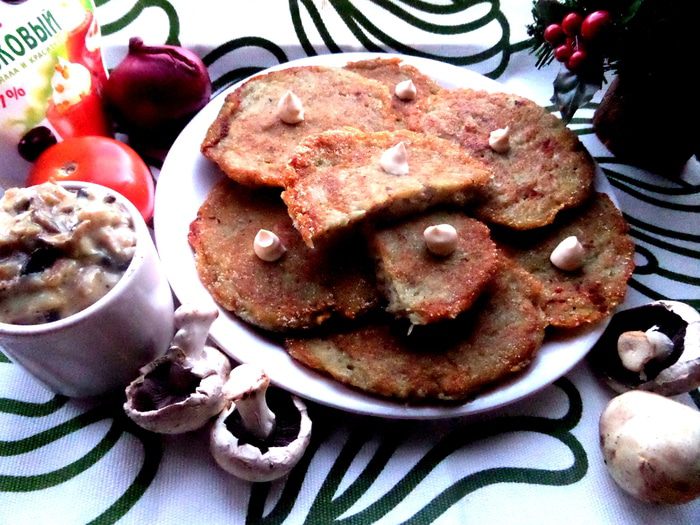 Драники с мясной начинкой