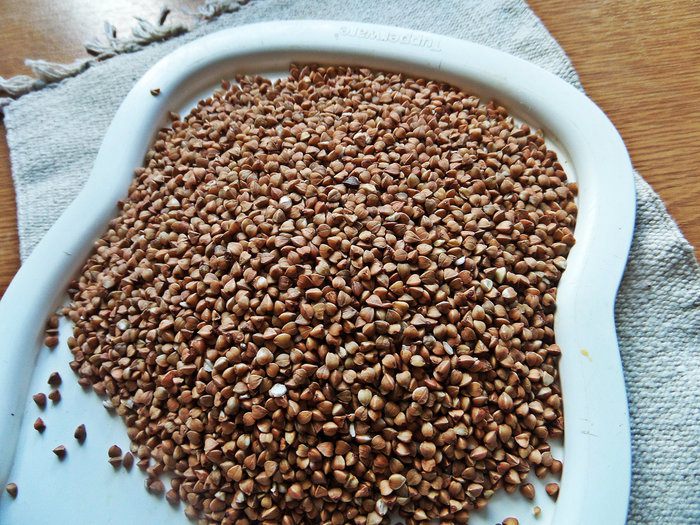 Печенка с овощами и гречкой