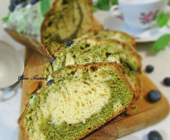 Кекс с чаем матча