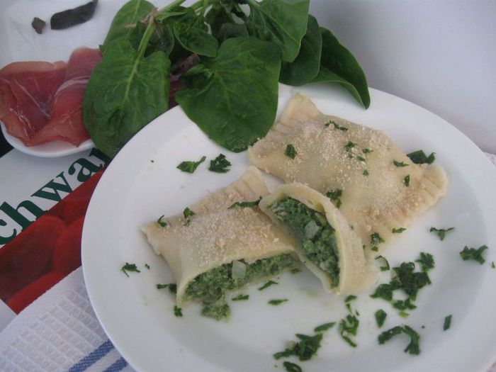 Жареные швабские пельмени Маульташен (Maultasche)