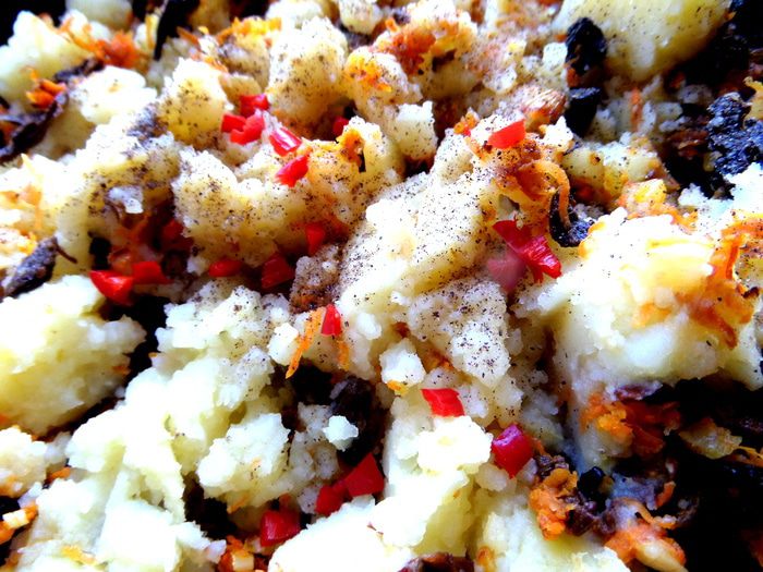 Грибы с картошкой в корзиночках из лаваша (постные)