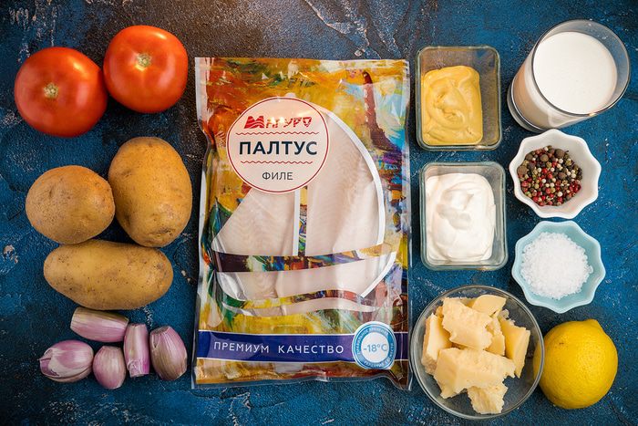 Картофельная запеканка с палтусом 