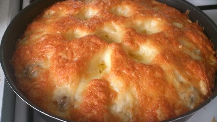 Заливной пирог с фрикадельками