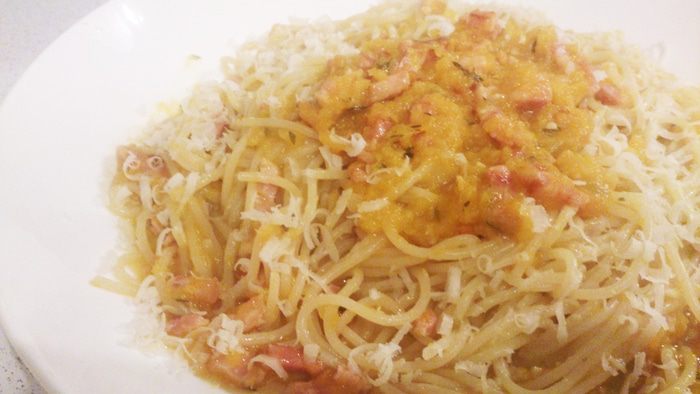 Спагетти с тыквенным соусом