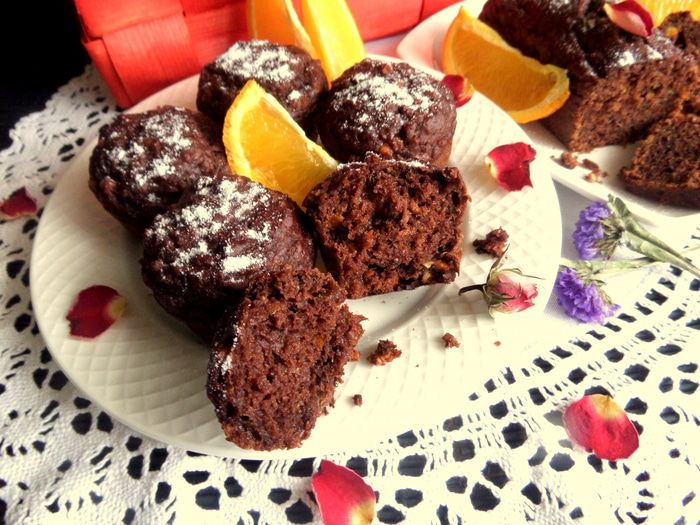 Маффины с апельсином и бананом