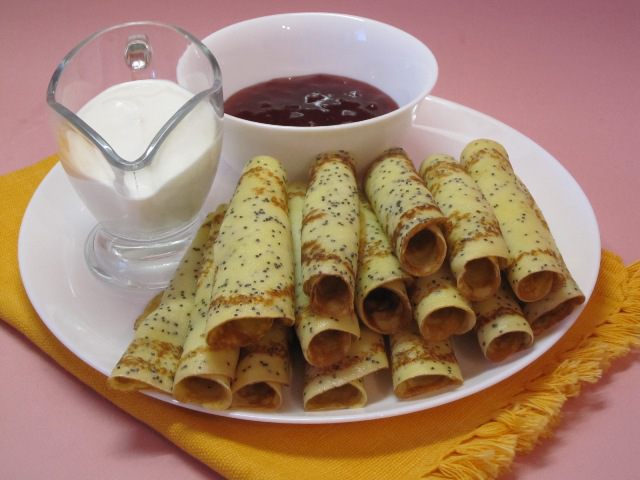 Кукурузные блинчики с маком