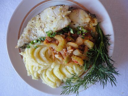 Палтус с сельдереем