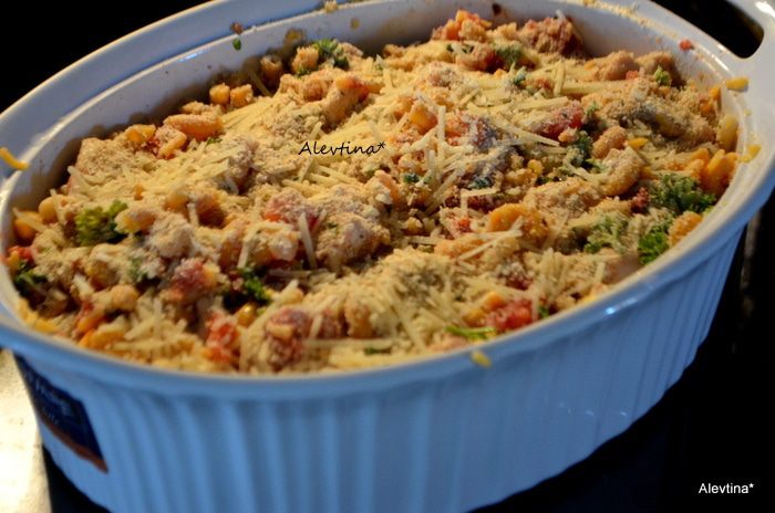 Запеченная курица с пастой по-итальянски