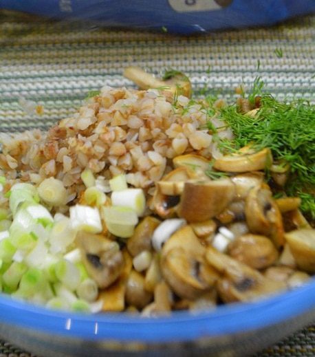  Мешочки из курицы с гречкой и шампиньонами