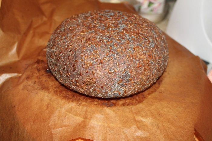 Хлеб на закваске льняной с маком 