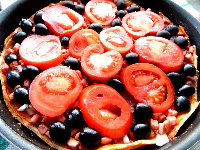 Пицца, приготовленная без духовки